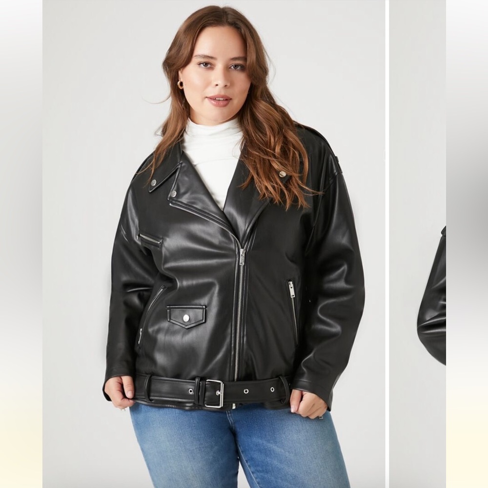 Forever 21 plus size Classic Moto faux Leather Jacket